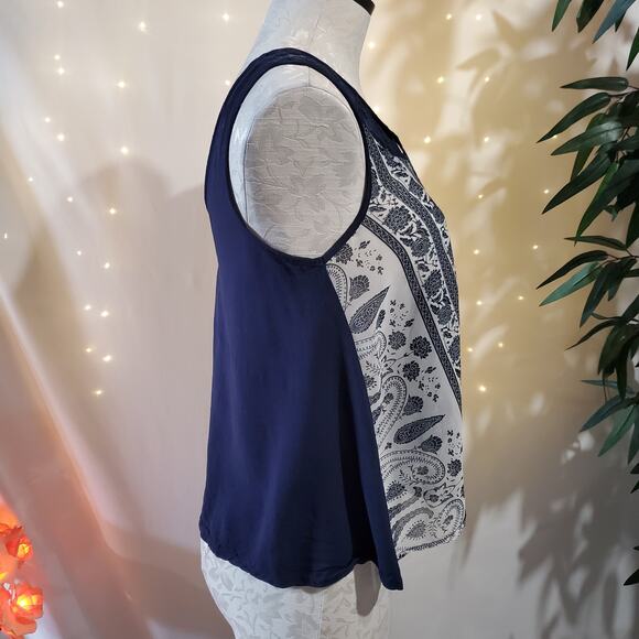 LA Hearts Paisley Patchwork Floral Lace Boho Babydoll Tank Women's Size S Hi-Low - Picture 4 of 9